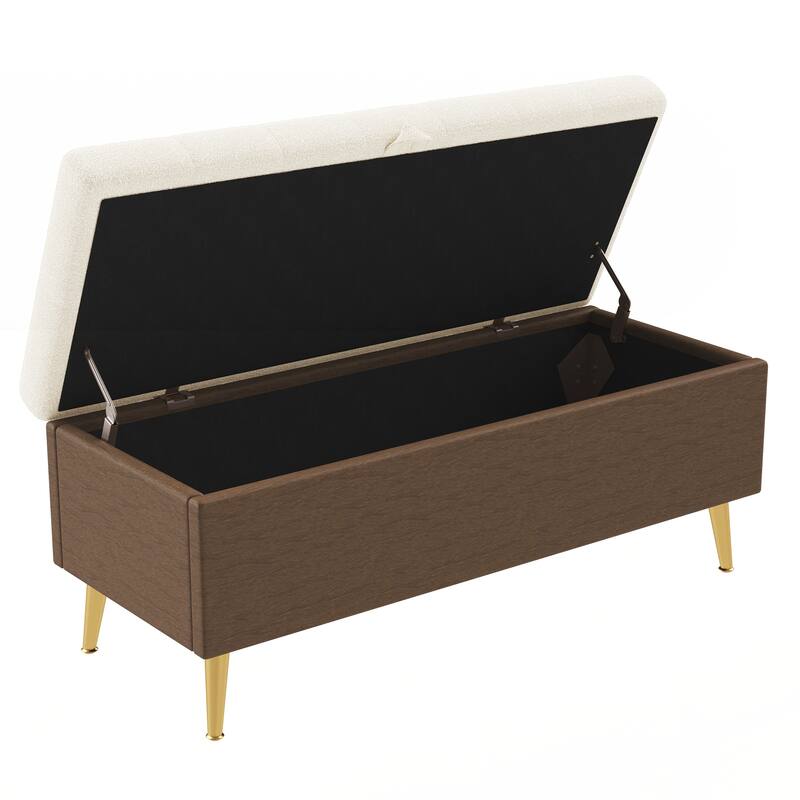 Modern Storage Ottoman Bench Upholstered Bedroom Bench