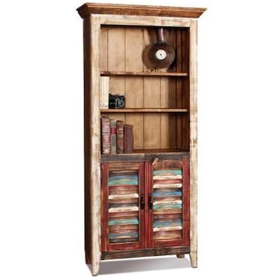 La Boca Solid Pine Wood Shutter Door Bookcase