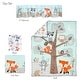 preview thumbnail 2 of 7, Bedtime Originals Woodland Friends Animals Mint/Gray 5-Piece Crib Bedding Set