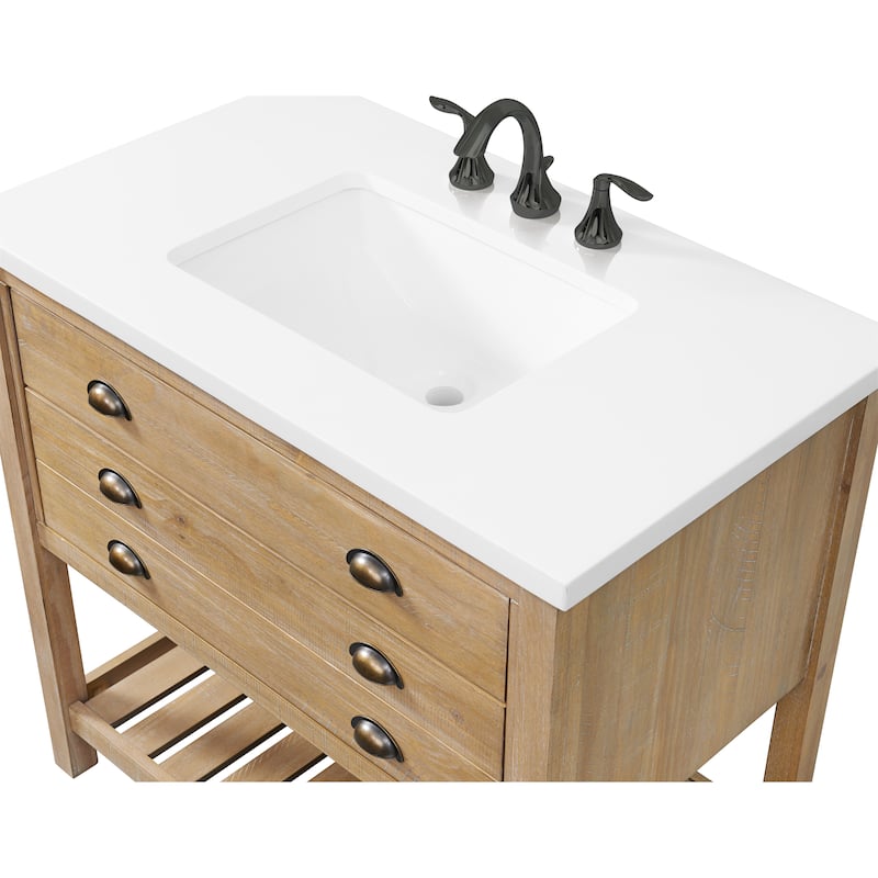 Monterey 37" Farmhouse Single Bathroom Vanity with Top