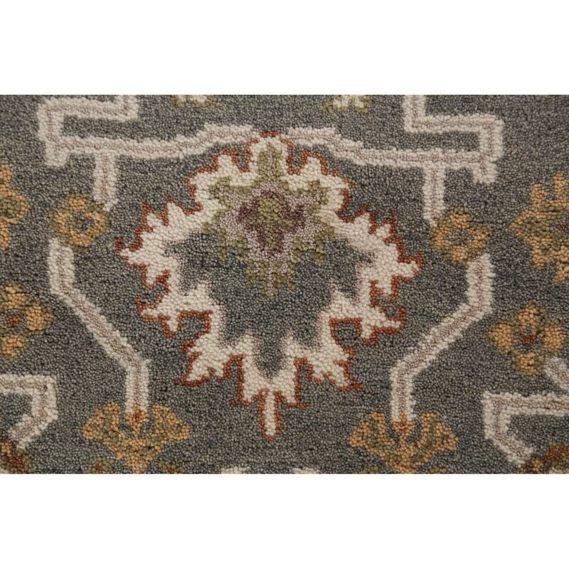 Gray Oushak Oriental Foyer Rug Hand-Knotted Wool Carpet - 3'1"x 5'8"