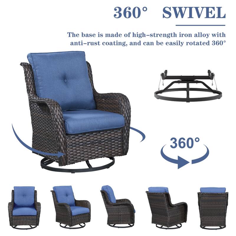 Gymojoy Sofa Swivel Chairs with 50,000 BTU Propane Fire Pit Table