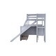 preview thumbnail 14 of 18, Twin over Full Bunk Bed with 2 Drawers, Slide, Shelves, Ladder