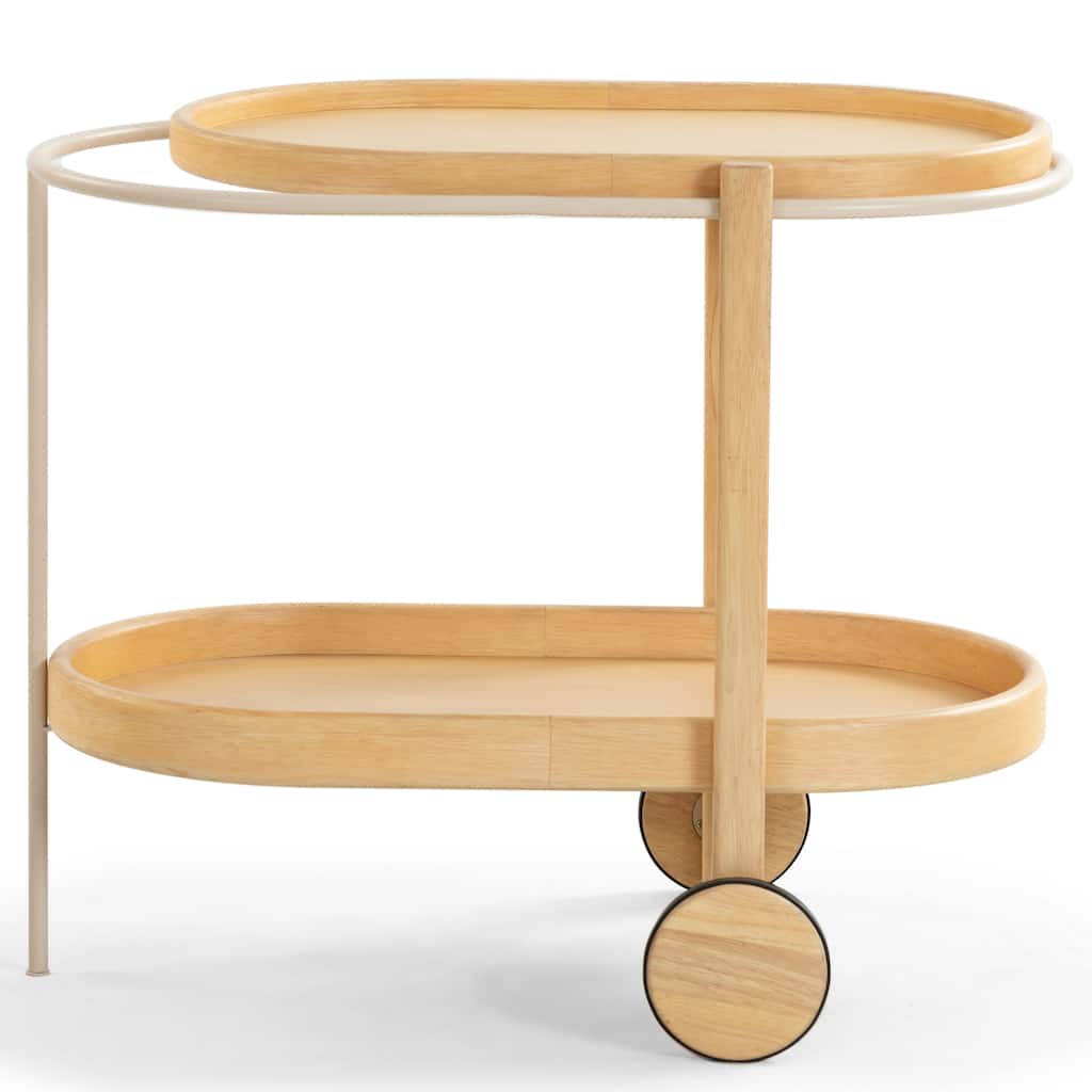 SAFAVIEH Couture Trianna Wood 2-Shelf Bar Cart - 33"W x 20"D x 28"H