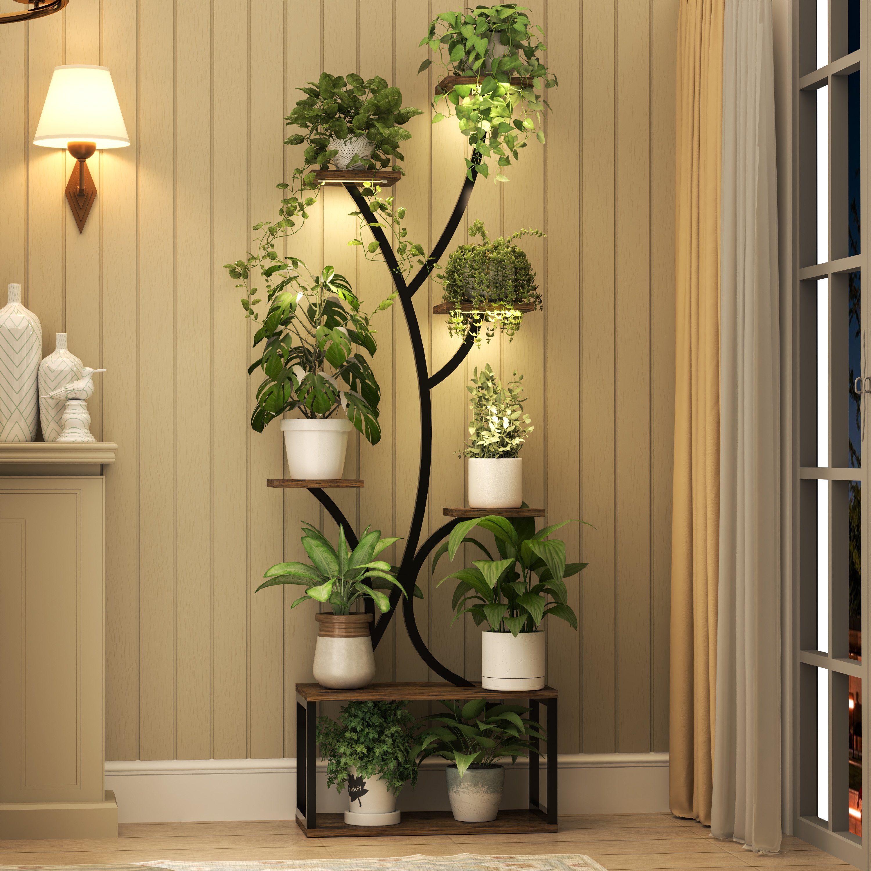 Plant Stand Indoor with Grow Light 7 Tiered Plant Shelf Indoor 56
