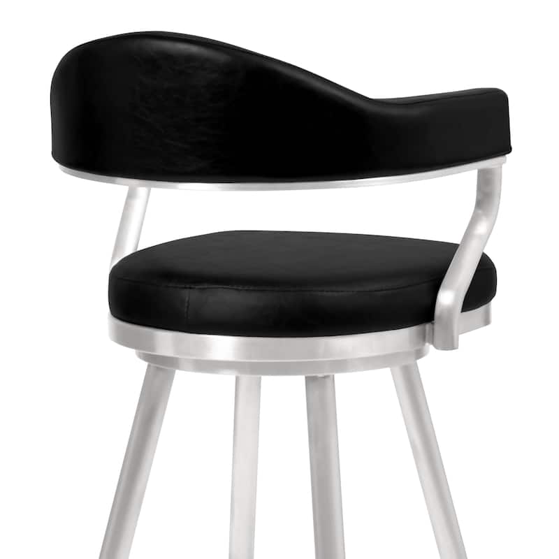 Justin Upholstered Bar or Counter Height Chair Swivel Barstool with Arms