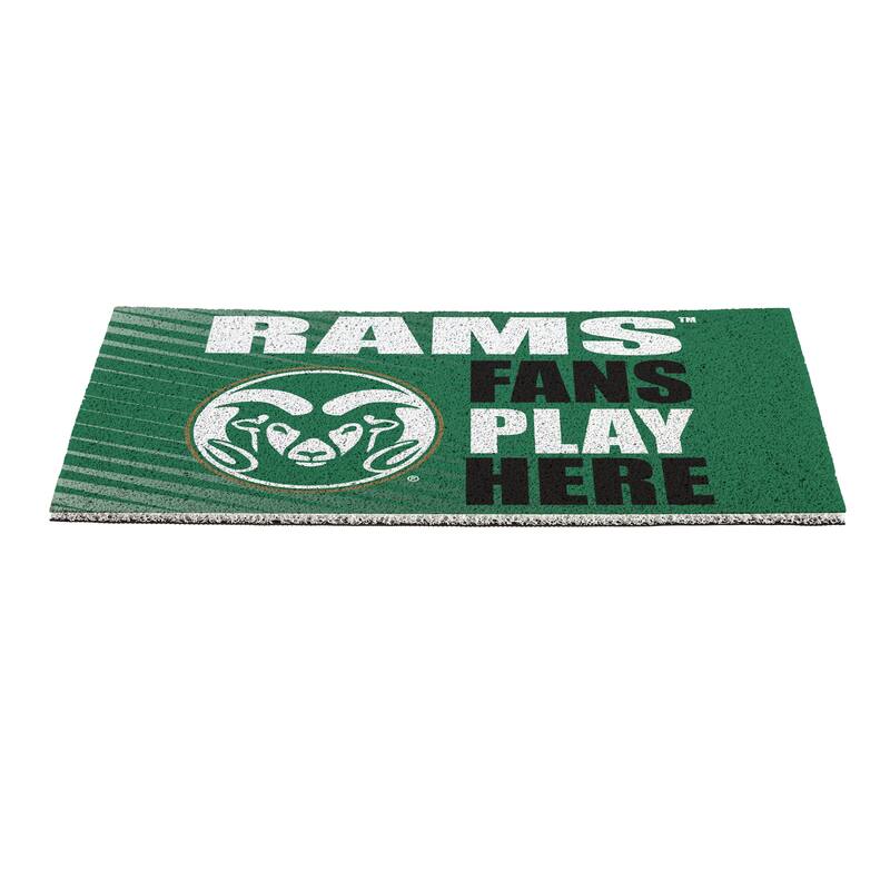 28 in. x 16 in. Colorado State University "Fans Play Here" PVC Door Mat