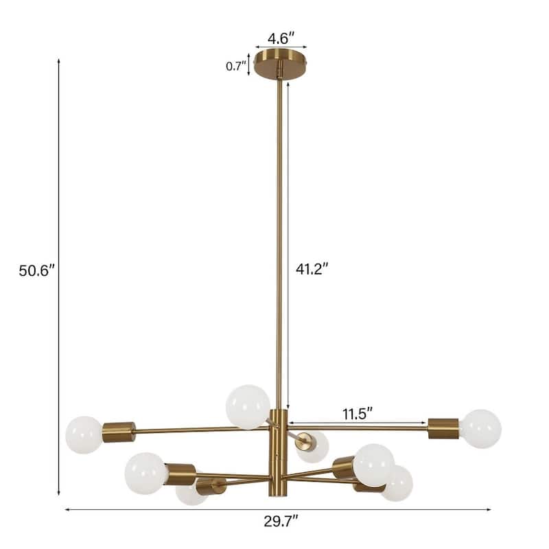 8 - Light Modern Linear Sputnik Chandelier for Dining Room
