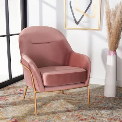 SAFAVIEH Eleazer Glam Velvet Accent Chair - 26.3" W x 31.8" L x 34" H