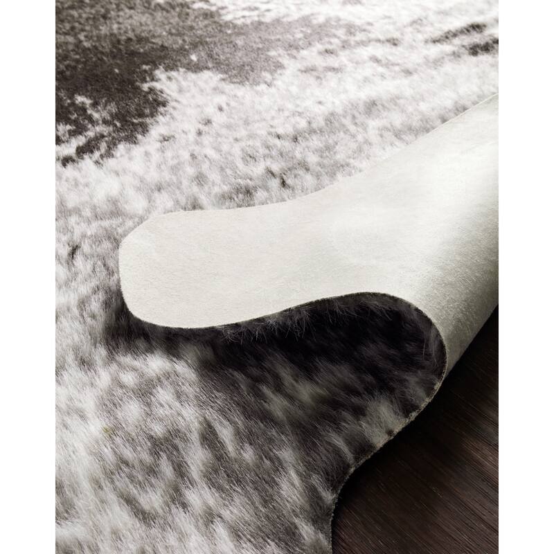 Alexander Home Charcoal Faux Cowhide Area Rug