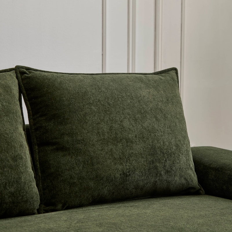 lgora Modern Upholstered 3-Seater Sofa with Wooden Frame Support