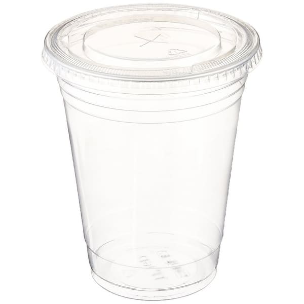 200 Pack] 14 oz Cups, Iced Coffee Go Cups and Sip Through Lids, Cold  Smoothie, Plastic Cups with Sip Through Lids, Clear Plastic Disposable  Pet Cups