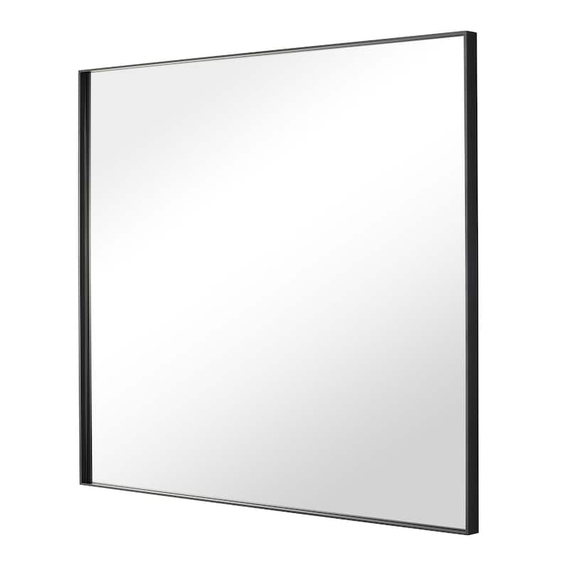 Modern Square Aluminum Framed Wall Mount Bathroom Vanity Mirror