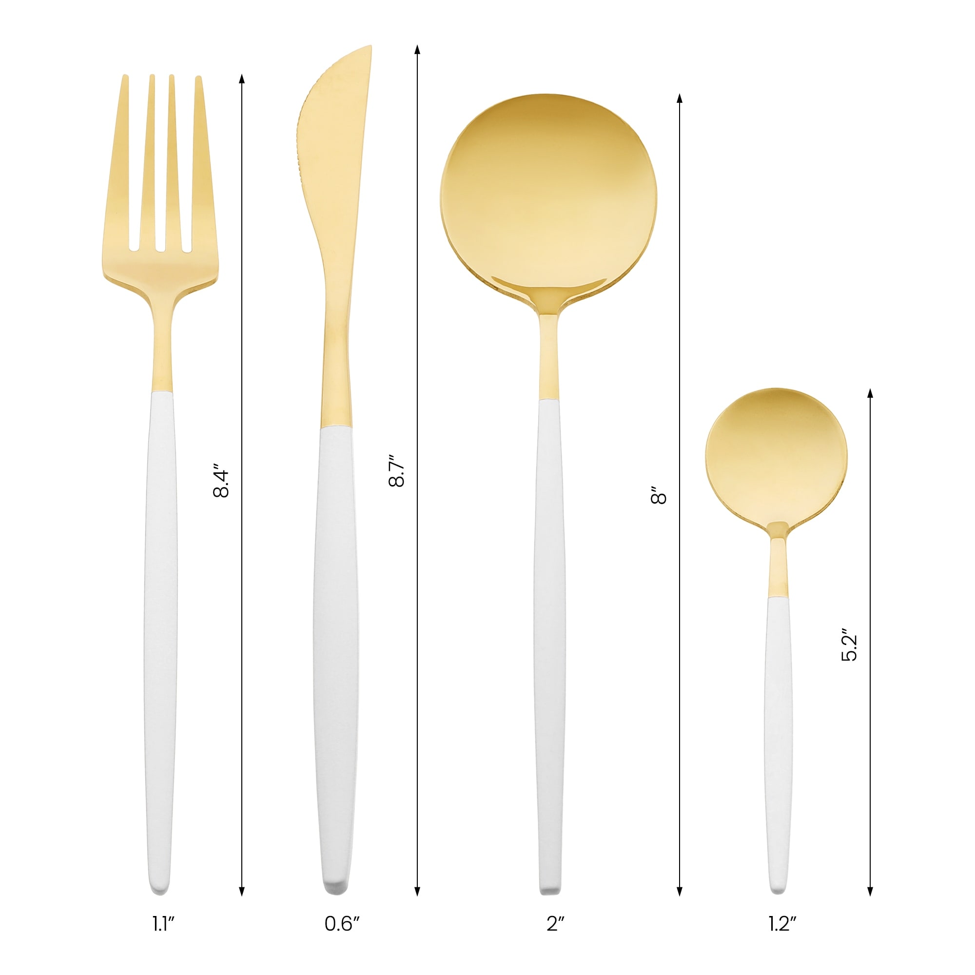 4 PCS Silverware Set, Stainless Steel Flatware, Mirror Polished Cutlery Set, Serving Utensils Set for Kitchen Dinner - 4 PCS