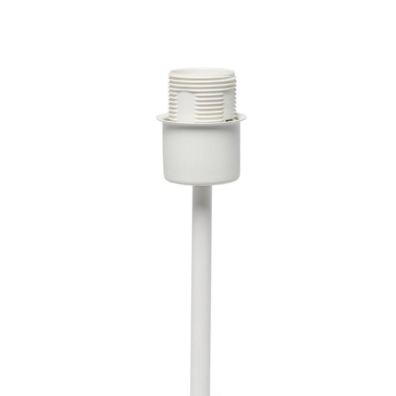 23 in. White Finish Table Lamp with White Shade, Durable Stick Lamp for End/Side Tables