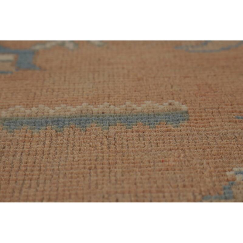 Hand Knotted Oriental 100% Wool Carpet Transitional All-Over Coral Oushak Area Rug - 10' 1'' X 8' 2''