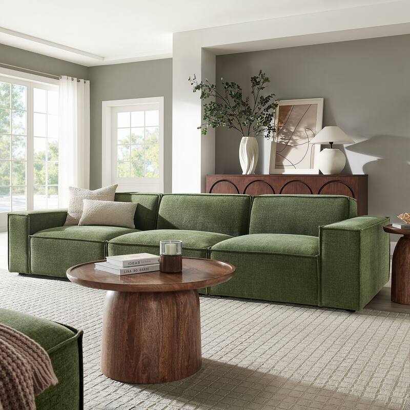 Restore 3-Piece Performance Fabric Upholstered Modular Sofa Set - Foliage
