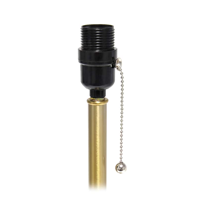 21.25" Modern Glam Metal Table Lamp with Silk Shade and Pull-Chain Switch for Bedroom or Living Room - 8"L x 8"W x 21.25"H