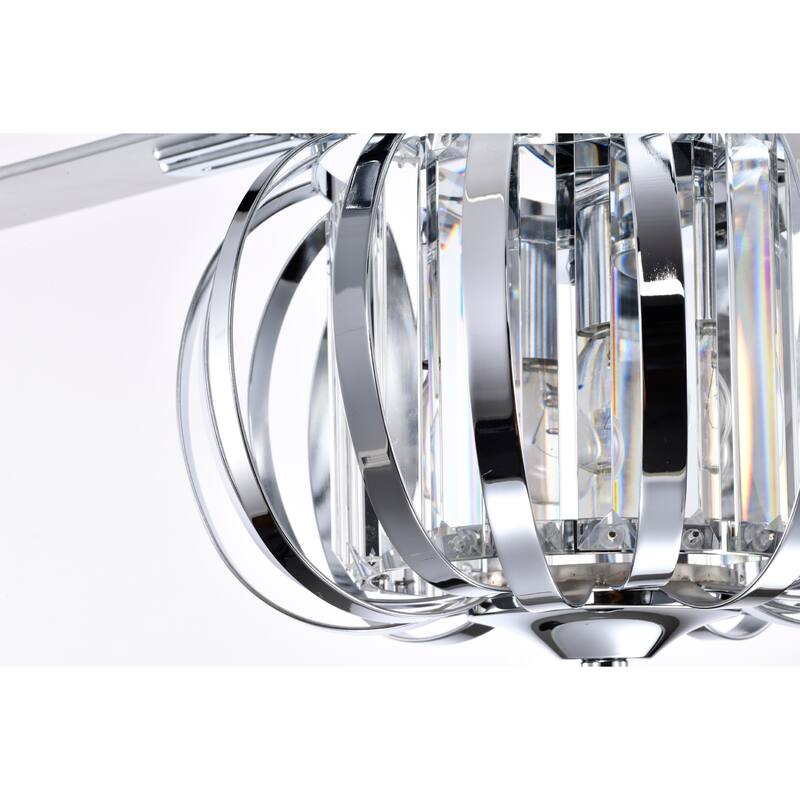 Tamaya 52 Inch Chrome Finish Crystal Ceiling Fan with Remote - N/A