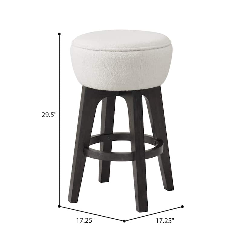Backless Bar Stools Set of 2 with Polyester Seat Cushions Wood Construction