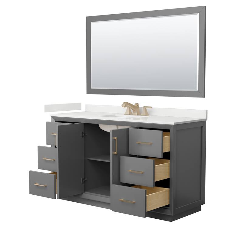 Wyndham Collection WCF414160S-QTZ-US3M58 Strada 60" Free Standing