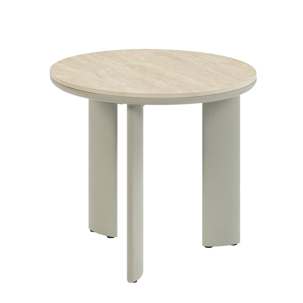 Ingram Ceramic Top & Light Finish End Table