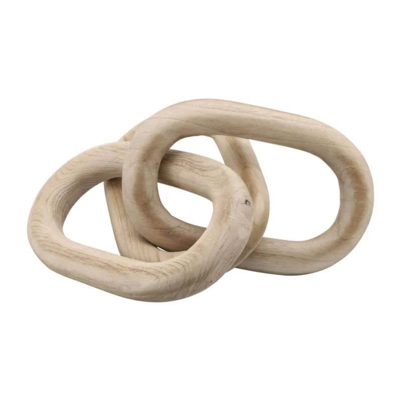 Wooden Chain Links Tabletop Decoration - 27.5" - Brown