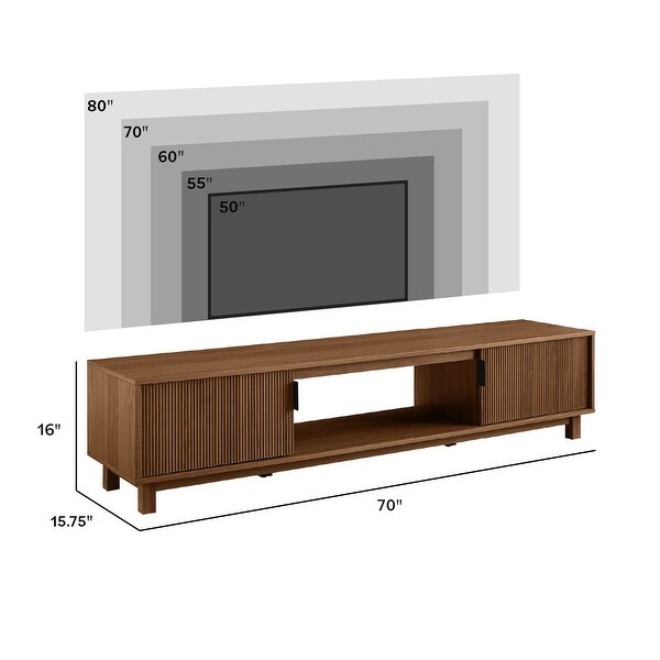 Walker Edison Modern 70-inch Fluted-Door TV Stand - On Sale - Bed