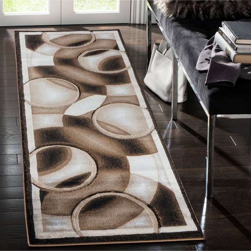 Glamour Dark Brown/Black Polypropylene Area Rug