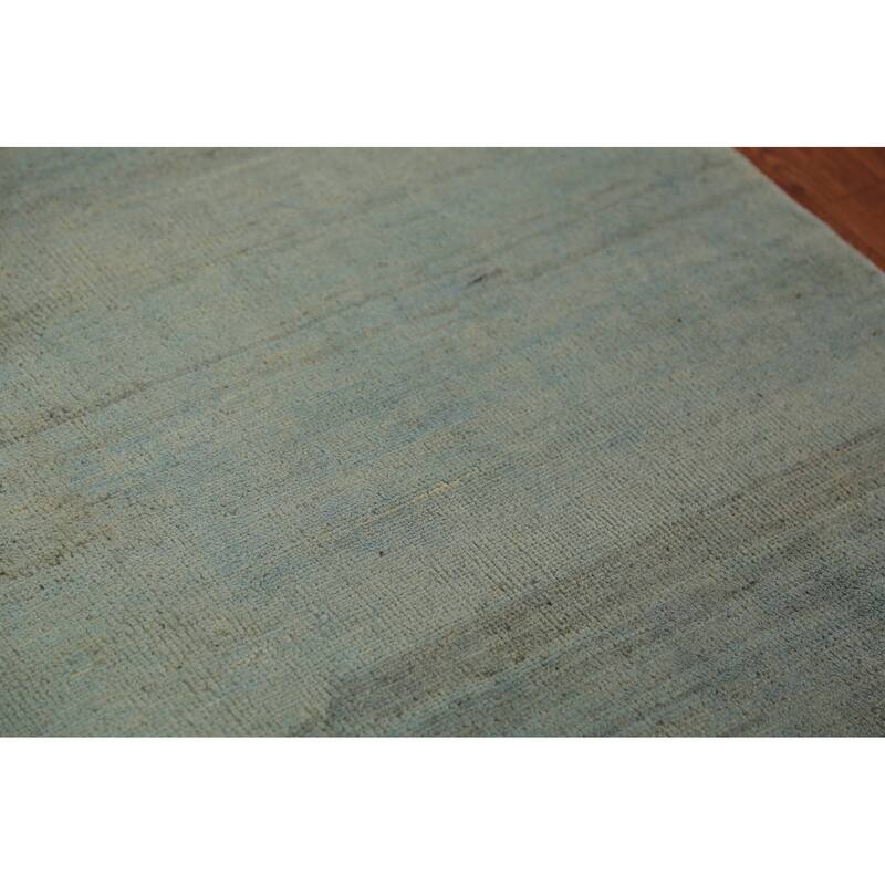 Green & Blue Modern Gabbeh Oriental Area Rug Handmade Wool Carpet - 3'9" x 5'11"