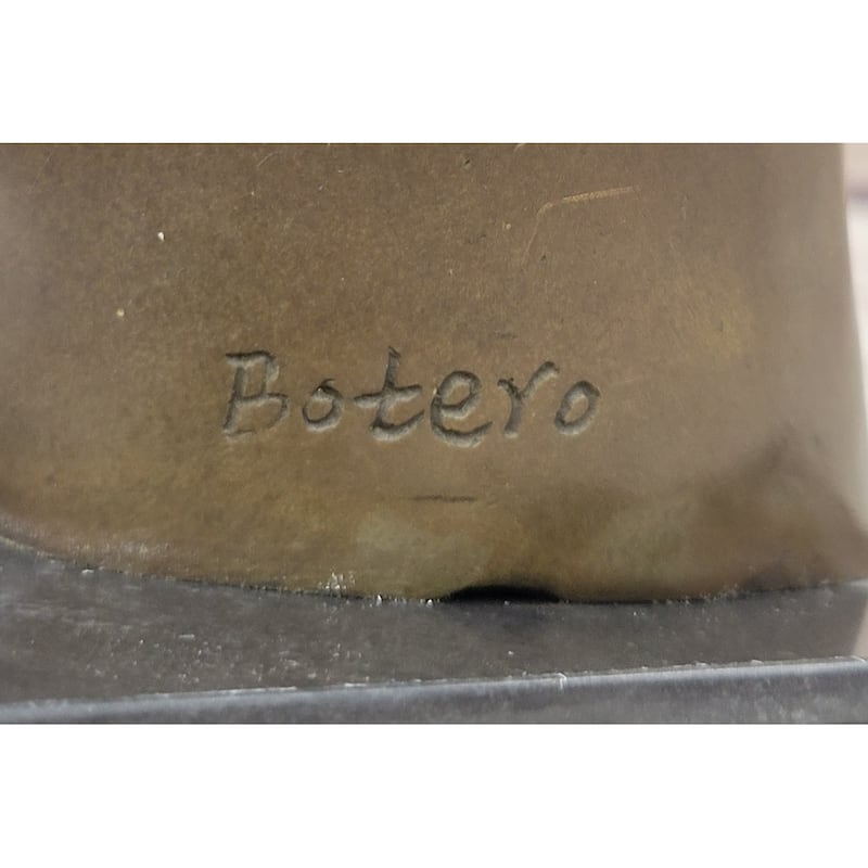 Hand Made Abstract Modern Style Mother And Child By Botero Bronze Sculpture