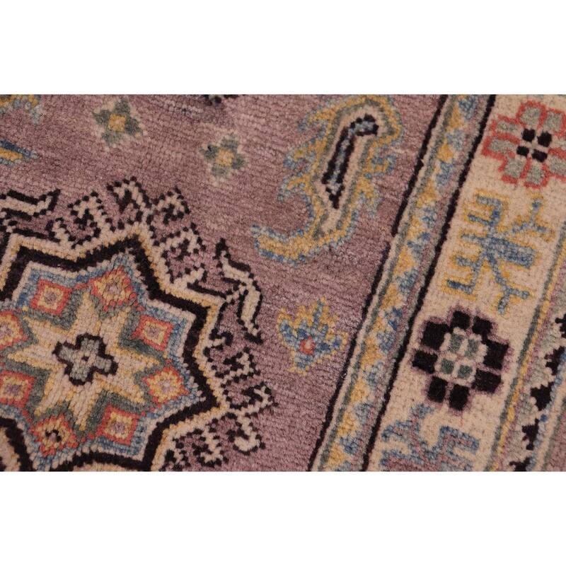 Bohemian Kazak Aniyah Taupe/Beige Wool Rug - 2'0'' x 3'0''