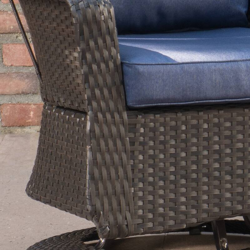 Alhambra Wicker 5-piece Outdoor Club Chairs and Firepit Set by Christopher Knight Home