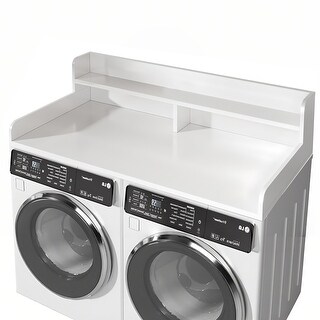 2-Tier Washer and Dryer Countertop with 2.75" H Guard, 54" W x 27.5" D Laundry Countertop Cover, Large Space Laundry Topper