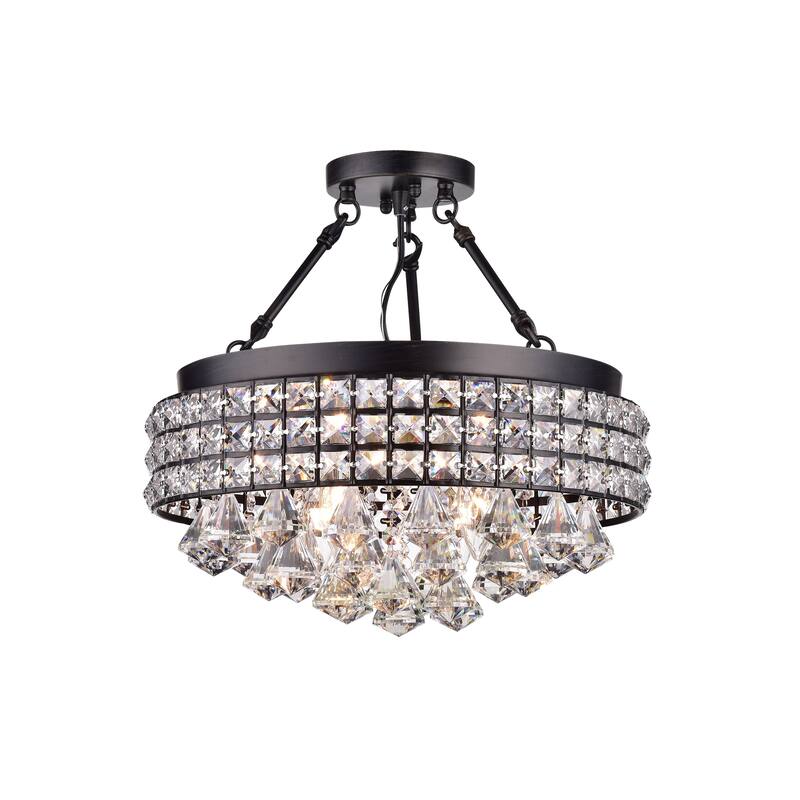 Leonce 4 - Light Chandelier Style Drum Semi Flush Mount