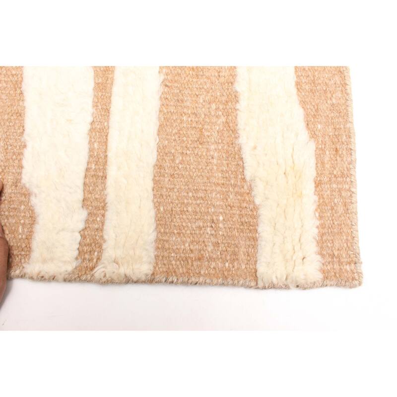 ECARPETGALLERY Hand-knotted Tangier Brown Wool Rug - 5'0 x 8'2