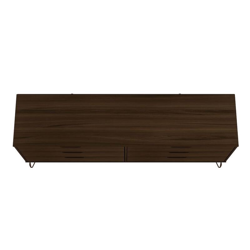 Manhattan Comfort Rockefeller 6-Drawer Double Low Dresser with Metal Legs