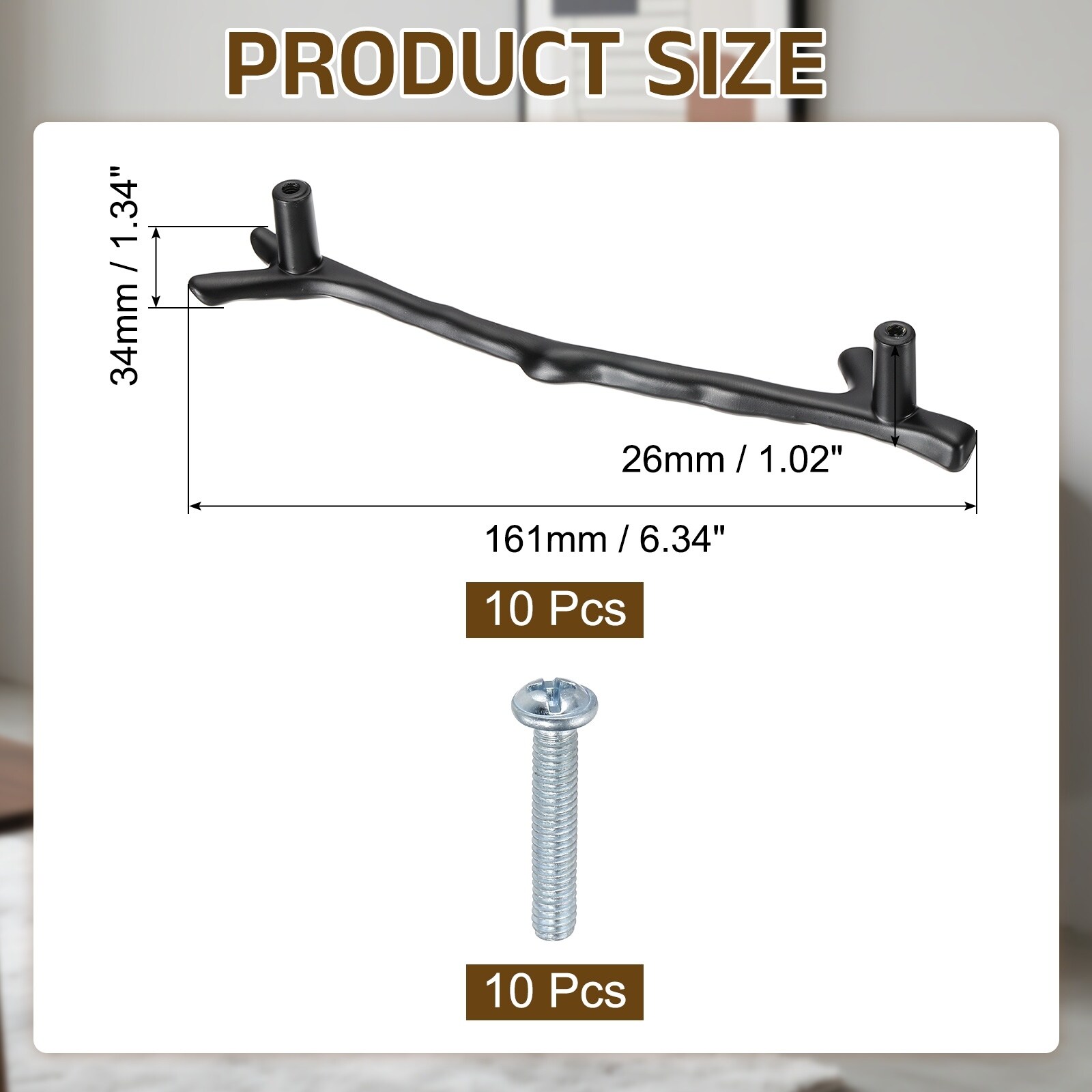 Twig Knobs, Zinc Alloy Tree Branch Furniture Dresser Pull Handles for Kitchen Farmhouse