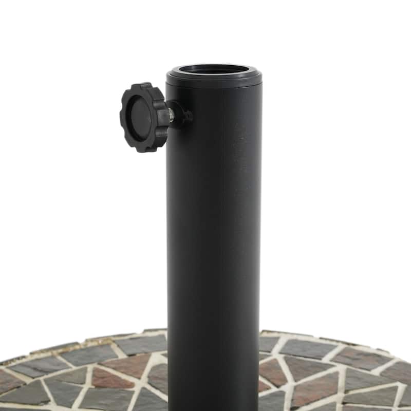 Christopher Knight Home - Enzo Tile Round Umbrella Base with Adjustable Pole Holder