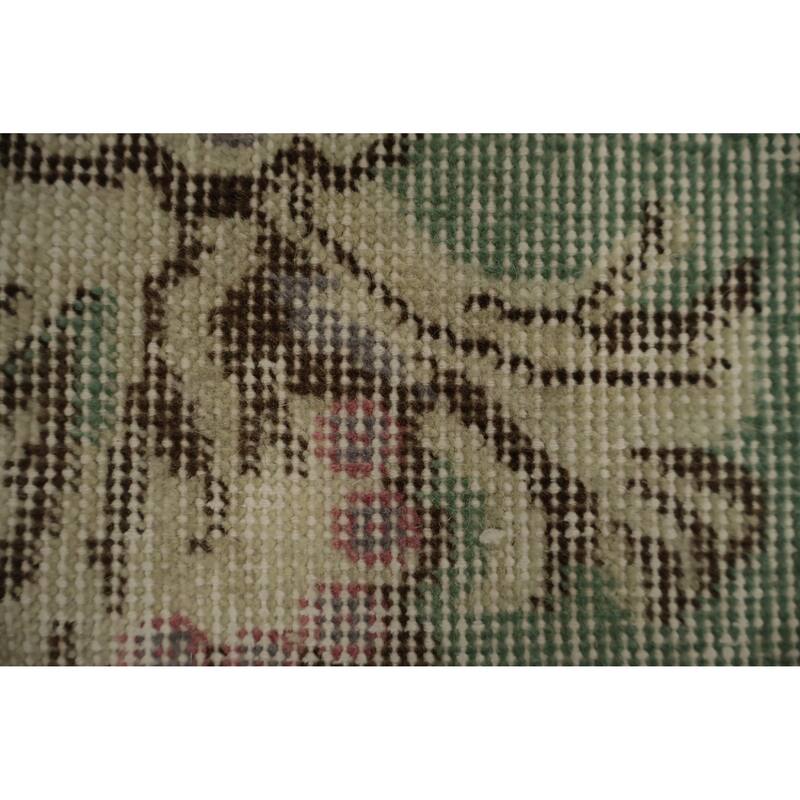 Hand Knotted Oriental 100% Wool Carpet Transitional Floral Green Anatolian Area Rug - 9' 2'' X 5' 2''