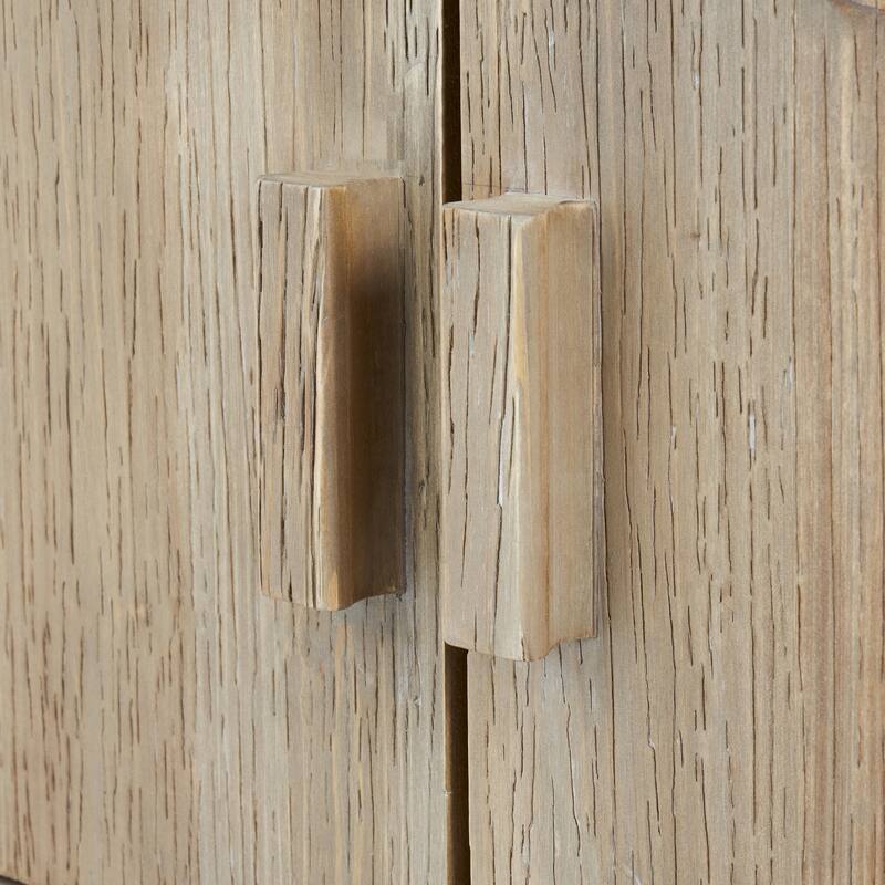 Light Brown Wood 2 Door and 3 Shelf Storage Shelving Unit with Natural Wood Grains