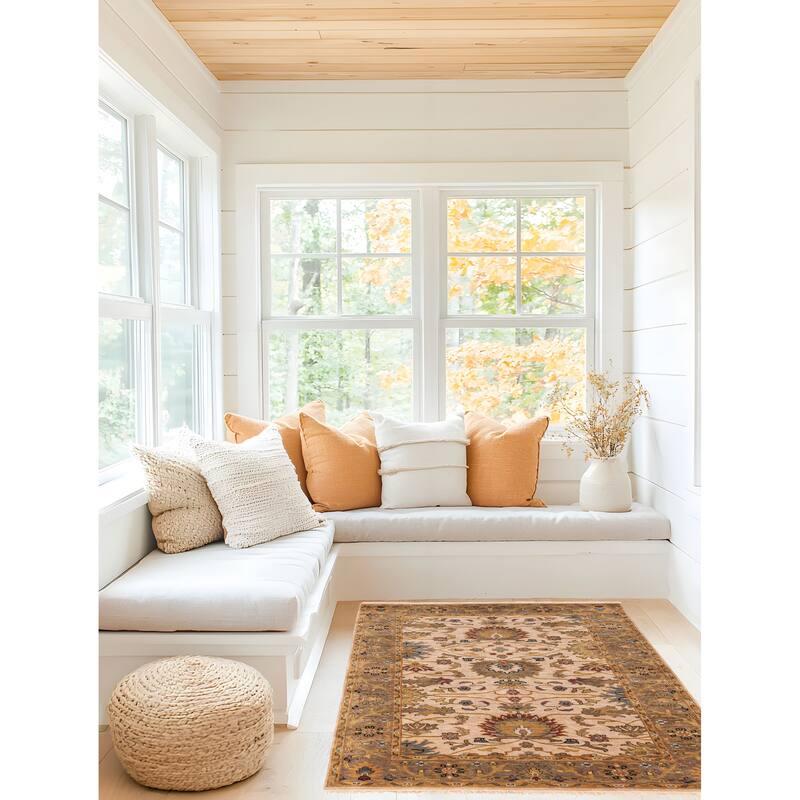 ECARPETGALLERY Hand-knotted Jules Serapi Ivory Wool Rug - 3'11 x 5'11