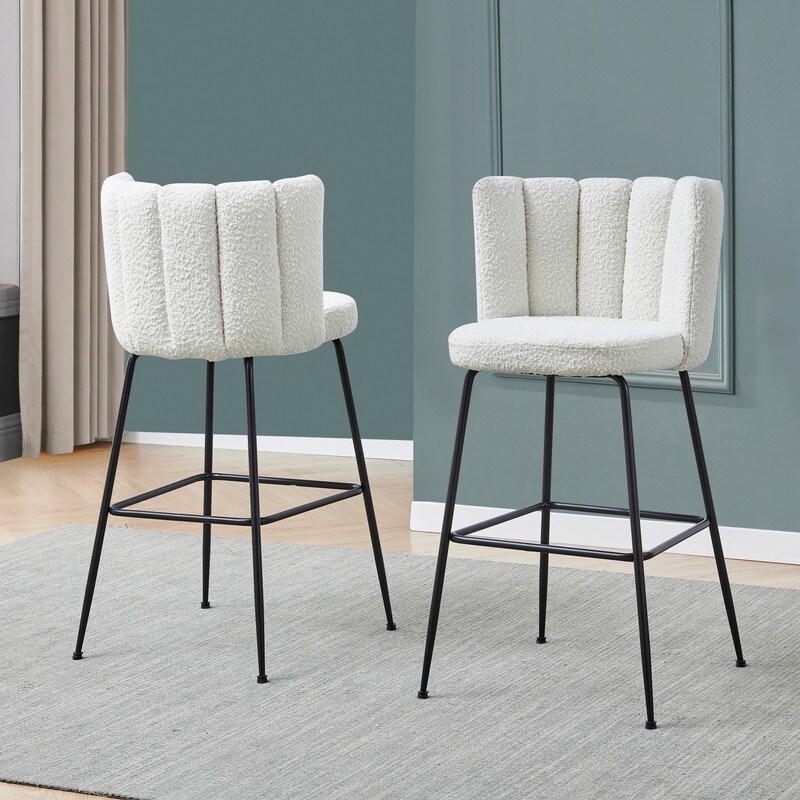 Cream fabric best sale bar stools