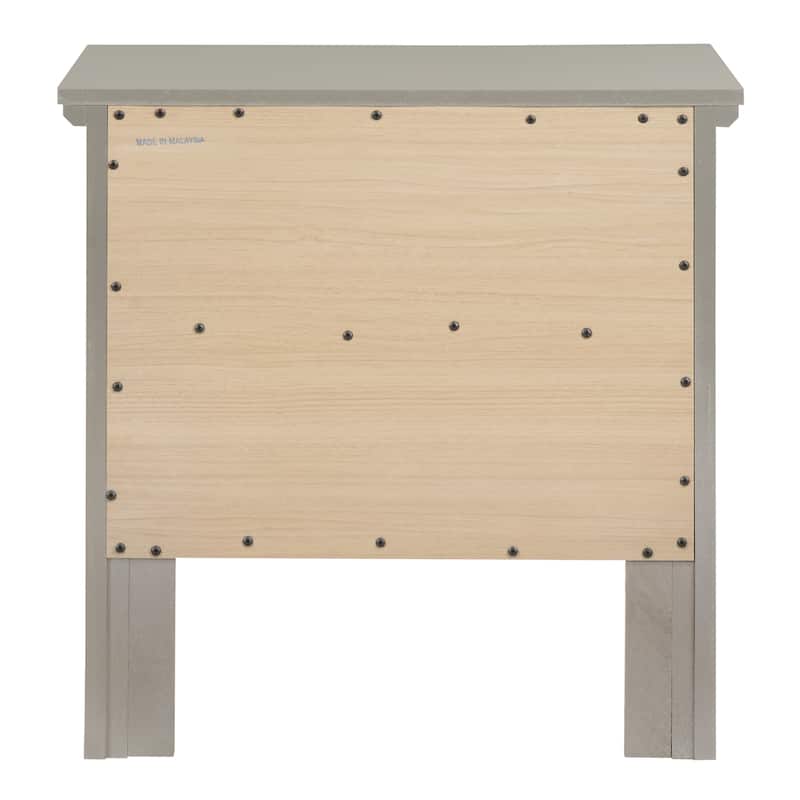 Modern 24-in Double-Drawer Nightstand with Metal Knob