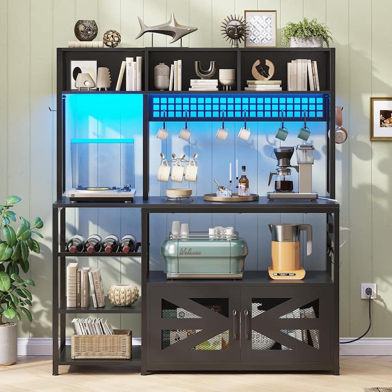 Baker's Rack Coffee Bar Cabinet Microwave Stand Kitchen Cabinet