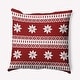 preview thumbnail 1 of 16, Poinsettia Charm Accent Pillow Cardinal Red - 16" x 16"