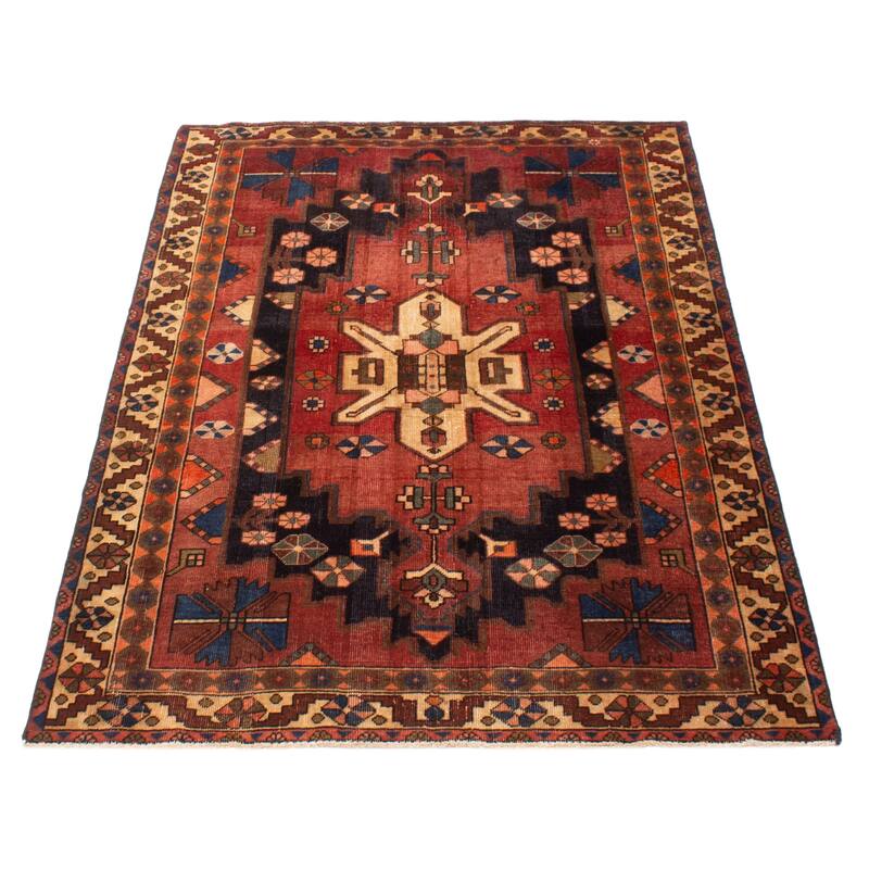 ECARPETGALLERY Hand-knotted Melis Vintage Dark Copper Wool Rug - 4' 9" x 6' 11"