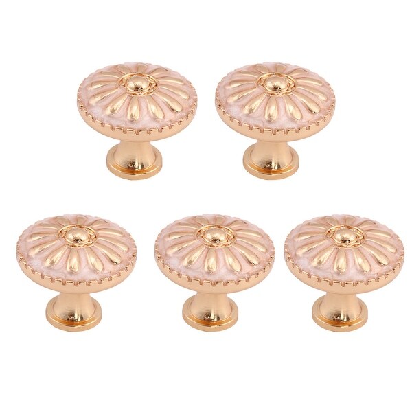Zinc Alloy Knobs Metal Round Drawer Handle for Dresser Cabinet 31mm #3, 5pcs - #3