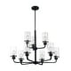 preview thumbnail 2 of 1, Sommerset 9-Light Chandelier with Clear Glass Matte Black Finish
