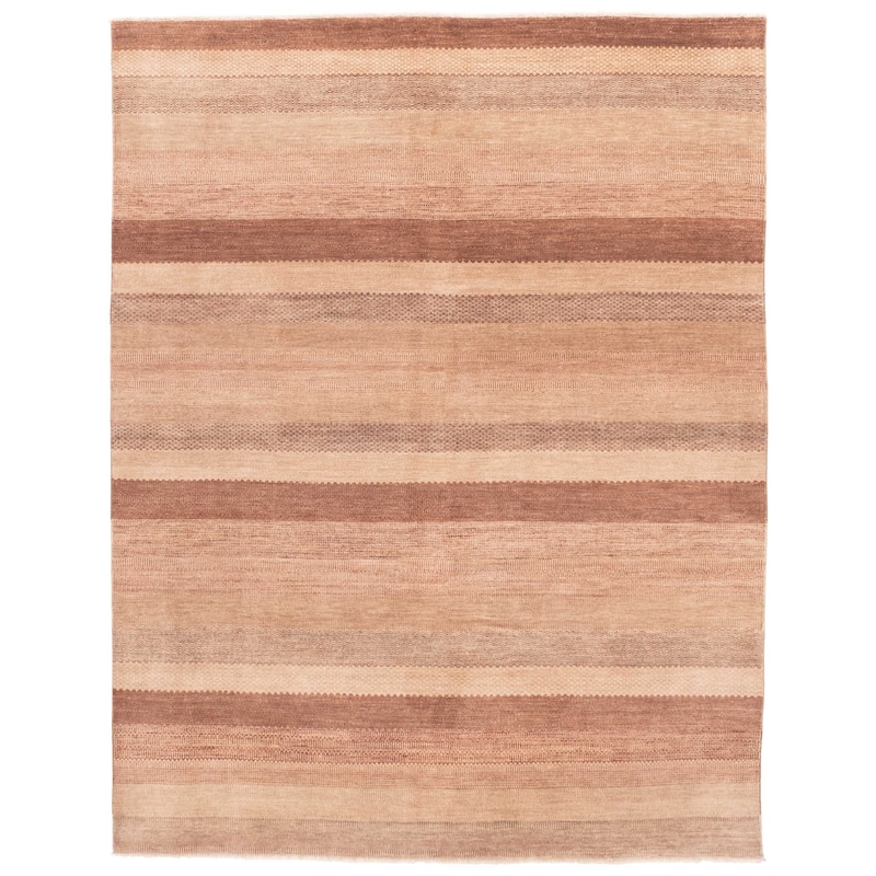 ECARPETGALLERY Hand-knotted Peshawar Ziegler Brown Wool Rug - 8'1 x 10'1